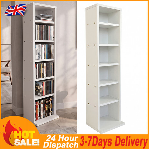 Tier white wood dvd - 6-tier,