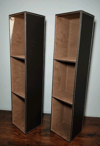 Vintage brown faux leather - x2,