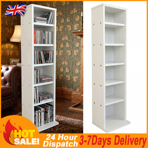 Tier white wood dvd - 6-tier,