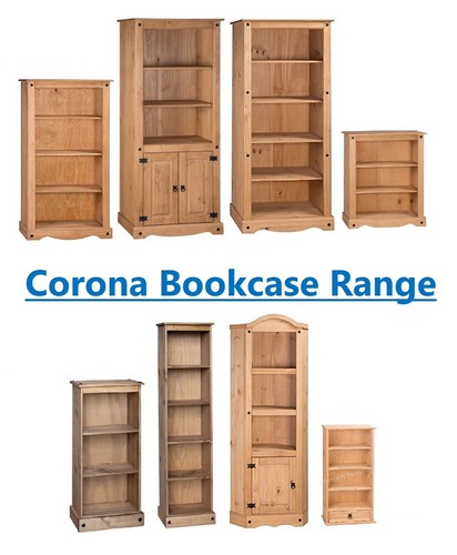 Corona bookcase solid pine - corona,