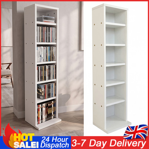 Tier white wood dvd media - white,